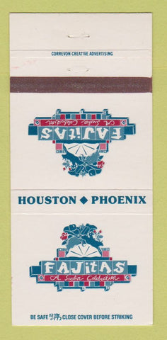 Matchbook Cover - Fajitas Restaurant Houston TX Phoenix AZ 30 Strike