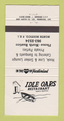 Matchbook Cover - Idle Oars Restaurant North Rustico PEI PE WEAR 30 Strike