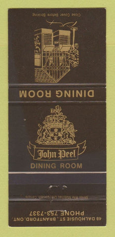 Matchbook Cover - John Peel Dining Room Brantford ON WORN 30 Strike
