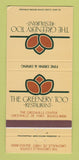 Matchbook Cover - Greenery Too Restaurant Greenville DE 30 Strike