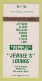 Matchbook Cover - Jewdee's Lounge Wichita KS WEAR 30 Strike
