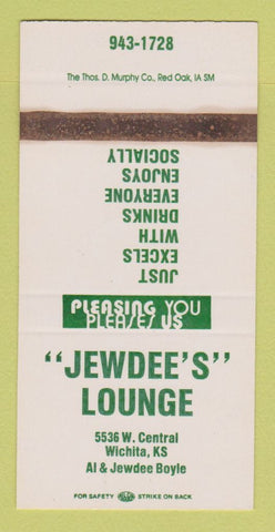 Matchbook Cover - Jewdee's Lounge Wichita KS WEAR 30 Strike
