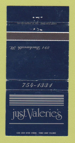 Matchbook Cover - Just Valerie's Restaurant WEAR 30 Strike