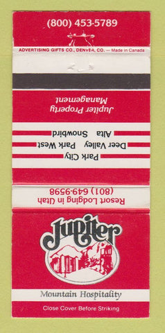 Matchbook Cover - Jupiter Property Management Park City Snowbird UT 30 Strike