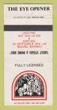 Matchbook Cover - Eye Opener Restaurant Calgary AB 30 Strike