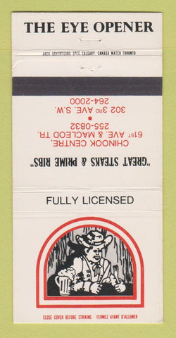 Matchbook Cover - Eye Opener Restaurant Calgary AB 30 Strike