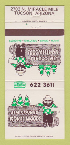 Matchbook Cover - Jim Counes' Northwoods Tuscon AZ WEAR 30 Strike