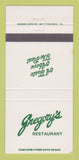 Matchbook Cover - Gregory's Restaurant Kirwan Heights PA 30 Strike