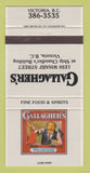 Matchbook Cover - Gallagher's Restaurant Victoria BC 30 Strike