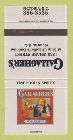Matchbook Cover - Gallagher's Restaurant Victoria BC 30 Strike