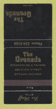 Matchbook Cover - The Granada Restaurant Ottawa ON WORN 30 Strike