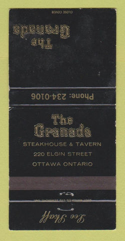 Matchbook Cover - The Granada Restaurant Ottawa ON WORN 30 Strike