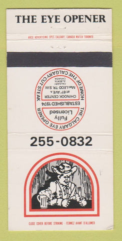 Matchbook Cover - Eye Opener Restaurant Calgary AB 30 Strike