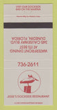 Matchbook Cover - Jesse's Dockside Restaurant Dunedin FL 30 Strike