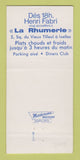 Matchbook Cover - La Rhumerie Club Prive Belgium? 30 Strike