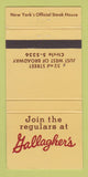 Matchbook Cover - Gallagher's Restaurant New York City 30 Strike
