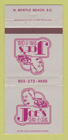 Matchbook Cover - Joe's Bar Grill North Myrtle Beach SC WEAR 30 Strike