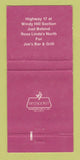 Matchbook Cover - Joe's Bar Grill North Myrtle Beach SC WEAR 30 Strike