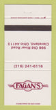 Matchbook Cover - Fagan's Restaurant Cleveland OH 30 Strike