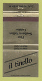 Matchbook Cover - Il Tinello Italian Restaurant New York City 30 Strike