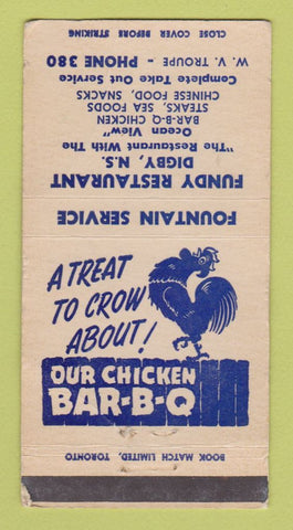 Matchbook Cover - Fundy Restaurant Digby NS WORN 30 Strike