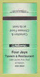 Matchbook Cover - Four Jays Tavern Restaurant Ottawa ON 30 Strike
