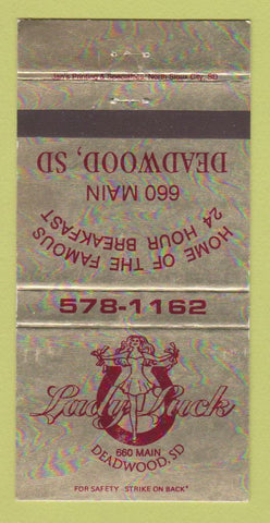 Matchbook Cover - Lady Luck Deadwood SD girlie 30 Strike