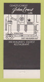Matchbook Cover - John Ernest Restaurant Milwaukee WI WEAR 30 Strike