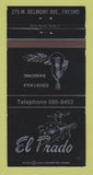 Matchbook Cover - El Prado Restaurant Fresno CA 30 Strike