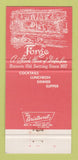 Matchbook Cover - Forge Restaurant Steak Tenafly NJ WEAR 30 Strike