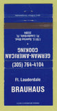 Matchbook Cover - Fort Lauderdale Brauhaus FL German 30 Strike