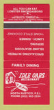 Matchbook Cover - Idle Oars Restaurant North Rustico PEI PE 30 Strike