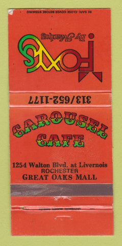 Matchbook Cover - Foxys Carousel Cafe Rochester MI WEAR 30 Strike