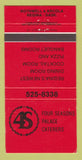 Matchbook Cover - Four Seasons Palace Catering Regina SK 30 Strike