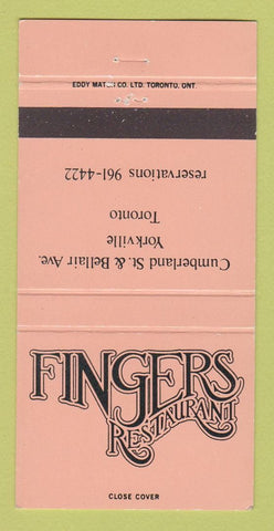 Matchbook Cover - Fingers Restaurant Yorkville Toronto ON 30 Strike
