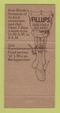 Matchbook Cover - Fillups Restaurant Fort Worth TX WEAR 30 Strike
