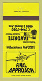 Matchbook Cover - Final Approach Milwaukee WI restaurant 30 Strike