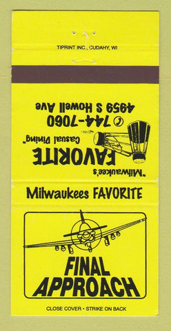 Matchbook Cover - Final Approach Milwaukee WI restaurant 30 Strike