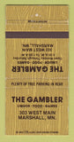 Matchbook Cover - The Gambler Restaurant Marshall MI 30 Strike