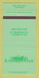 Matchbook Cover - Keystone Club Restaurant St Petersburg FL 30 Strike