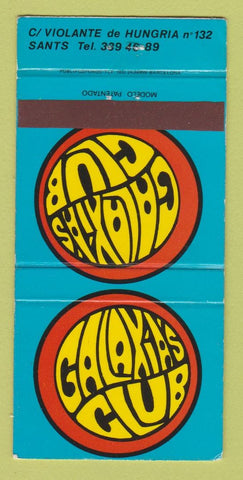 Matchbook Cover - Galaxia's Club Sants Barcelona Spain 30 Strike
