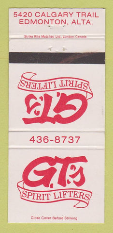 Matchbook Cover - GT's Spirit Lifters Edmonton AB 30 Strike
