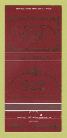 Matchbook Cover - John Q's Restaurant Cincinnati OH 30 Strike