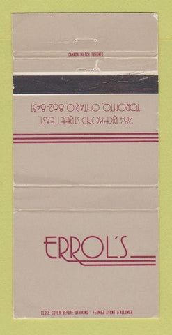 Matchbook Cover - Errol's Restaurant Toronto ON WEAR 30 Strike