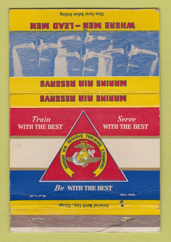 Matchbook Cover - Marine Air Service Training Glenview IL WORN 40 Strike