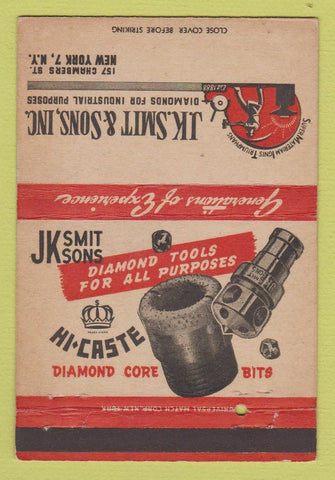 Matchbook Cover - JK Smit Sons Industrial Diamond New York City 40 Strike