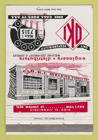 Matchbook Cover - OKI Welding Equipment Supply Cincinnati OH 40 Strike