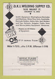 Matchbook Cover - OKI Welding Equipment Supply Cincinnati OH 40 Strike