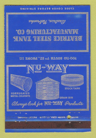 Matchbook Cover - Beatrice Steel Tank Beatrice NE 40 Strike