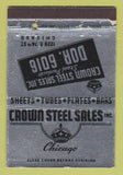 Matchbook Cover - Crown Steel Sales Chicago IL WEAR 40 Strike
